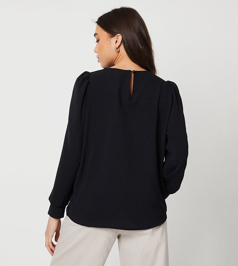 Petite Solid Overhead Short Sleeves Top