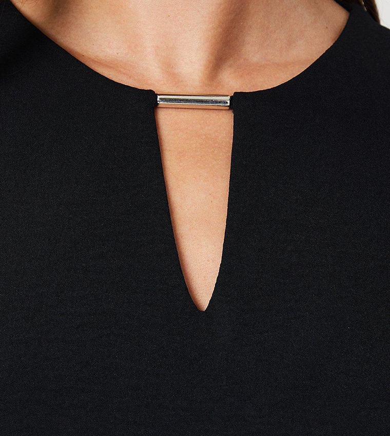 Petite Solid Overhead Short Sleeves Top