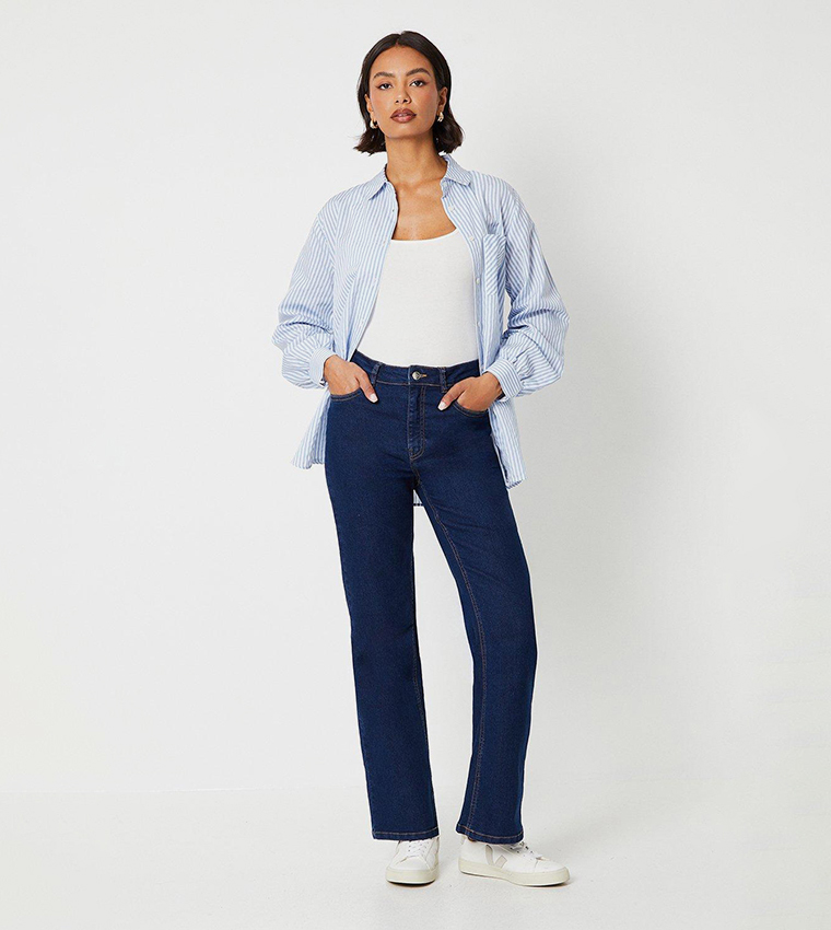 High Rise Comfort Stretch Flared Jeans