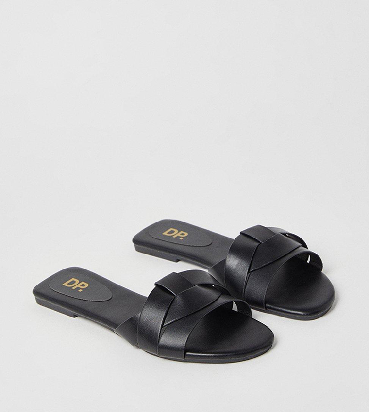 Flossy Interwoven Flat Sandals