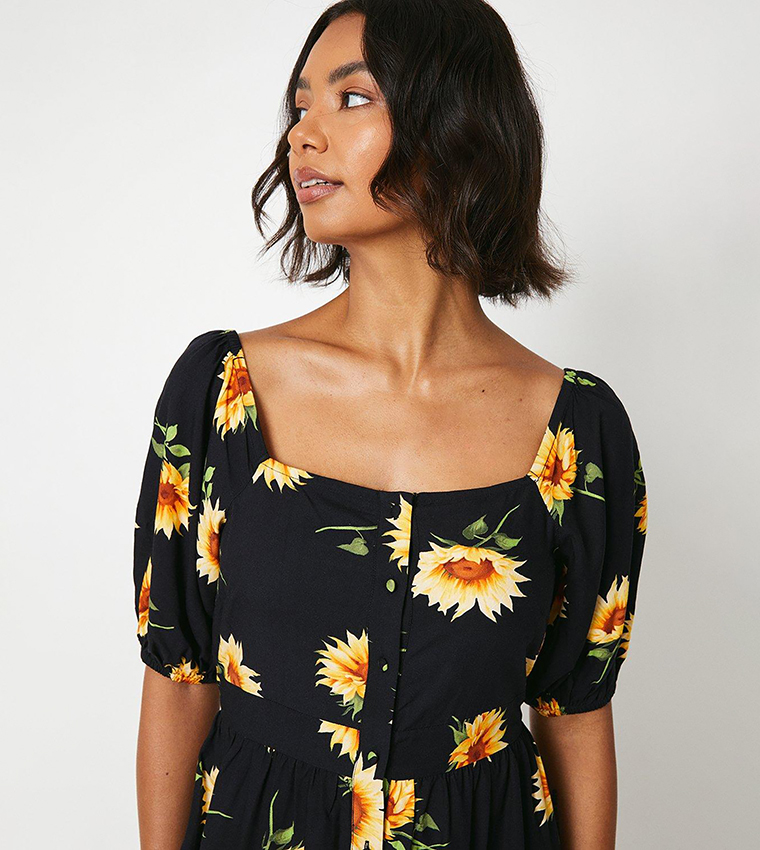 【国内即発】Dorothy Perkins☆Black フローラルワンピース Dorothy Perkins Black Petite DP Luxe Black Floral Printed