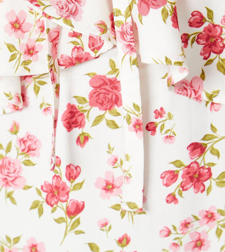 Buy Dorothy Perkins Ivory Floral Ruched Front Mini Dress In Ivory |  6thStreet UAE