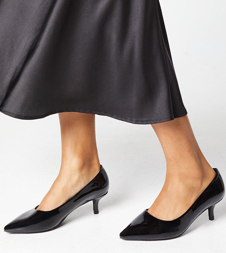 Wide Fit Dove Kitten Heel Pumps