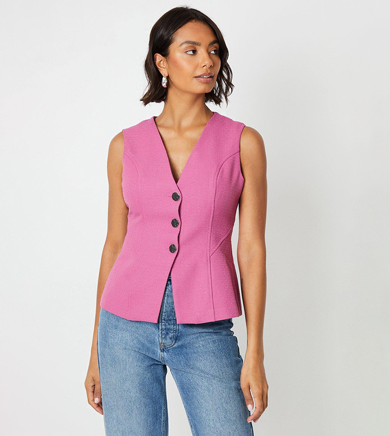 Buy Dorothy Perkins Outlet Petite Tailored Sleeveless Waistcoat In