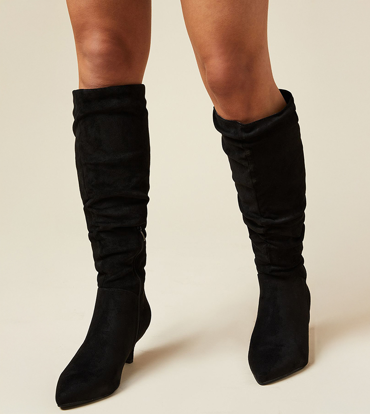 Buy Dorothy Perkins Wide Fit Knee High Heel Boots In Black 6thStreet Bahrain