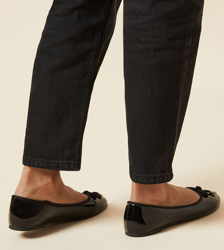 Wide Fit Peaches Bow Detail Ballerinas