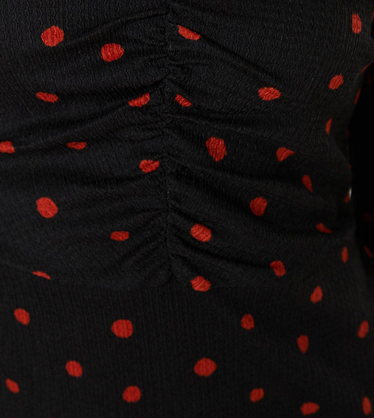 Polka Dots Keyhole Midi Dress