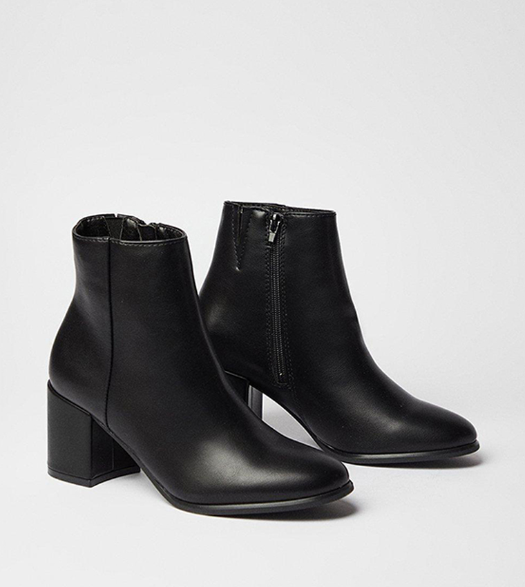 Morgan Round Toe Medium Block Heel Ankle Boots