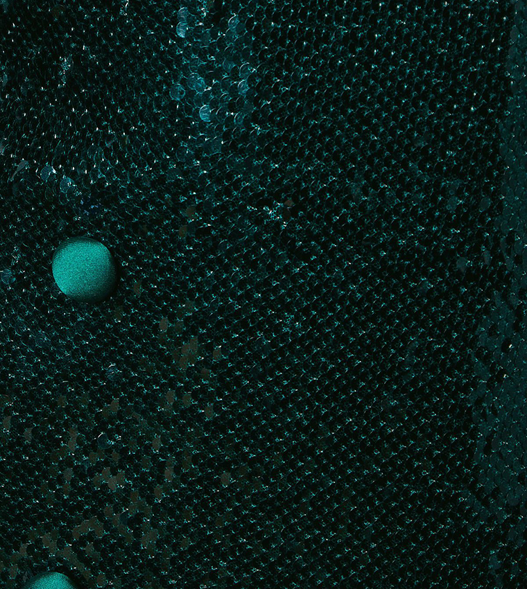 Sequined Lapel Collar Blazer Dress