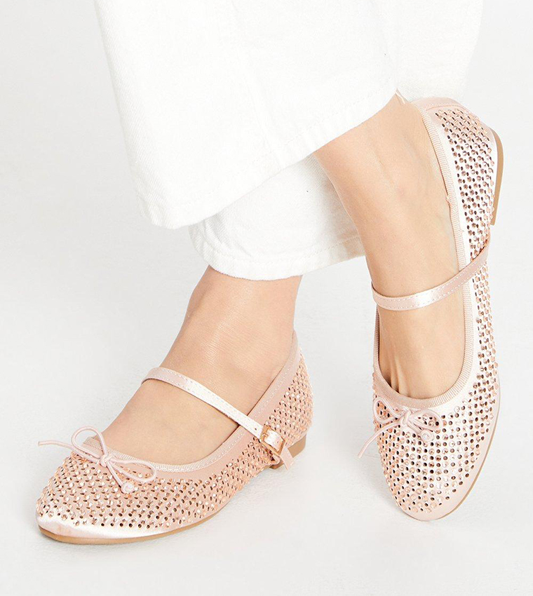 Buy Dorothy Perkins Petra Embellished Detail Mary Jane Shoes In Rose Gold 6thStreet Kuwait