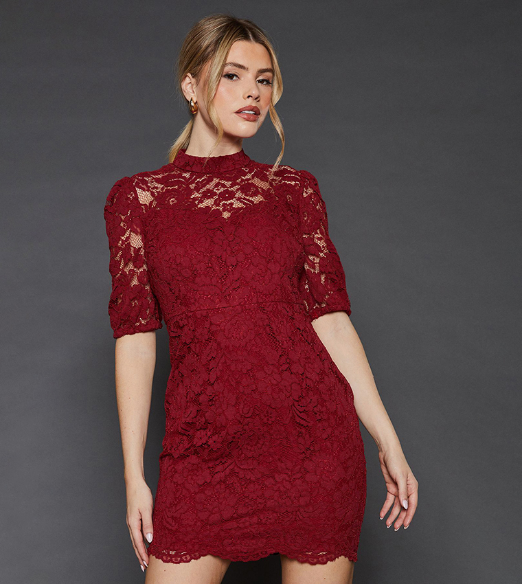 chinese dress ladies Dorothy Perkins Womens/Ladies Lace Pleated Midi Dress – Universal Textiles main image 1