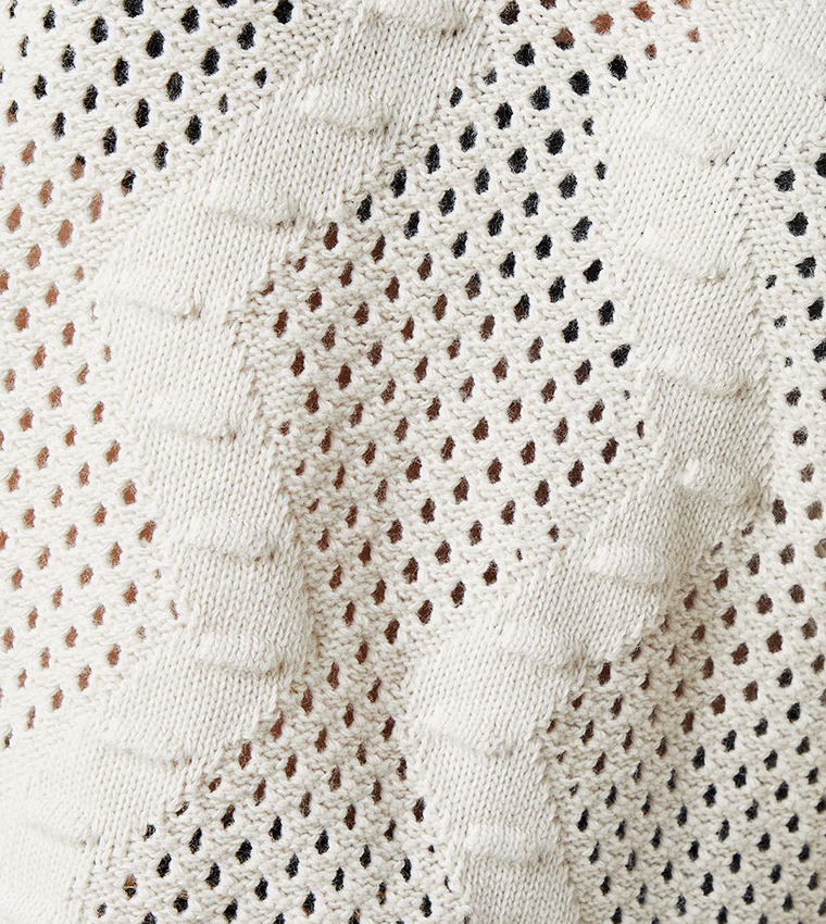 Whipstitch Cable Detail V-Neck Sweater