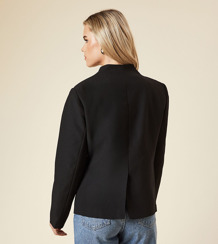 Petite Satin Sweetheart Neck Jacket