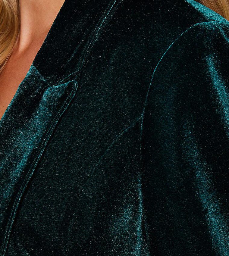 Velvet Dorothy Perkins Petite Blazer Buy Dorothy Perkins Petite Lapel  Collar Velvet Blazer In Green