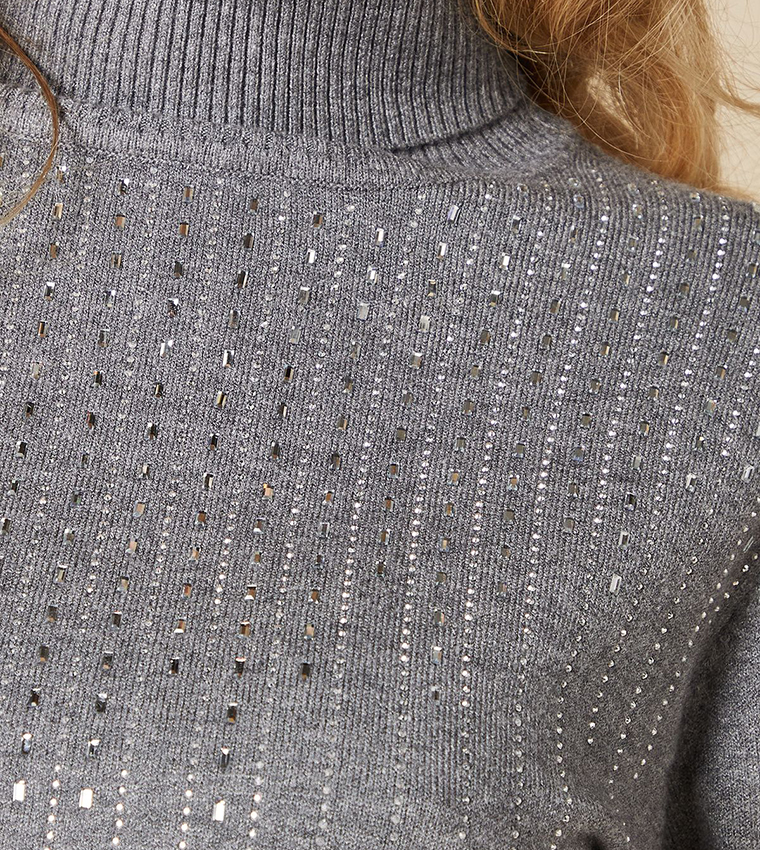 Embellished Roll Neck Sweater