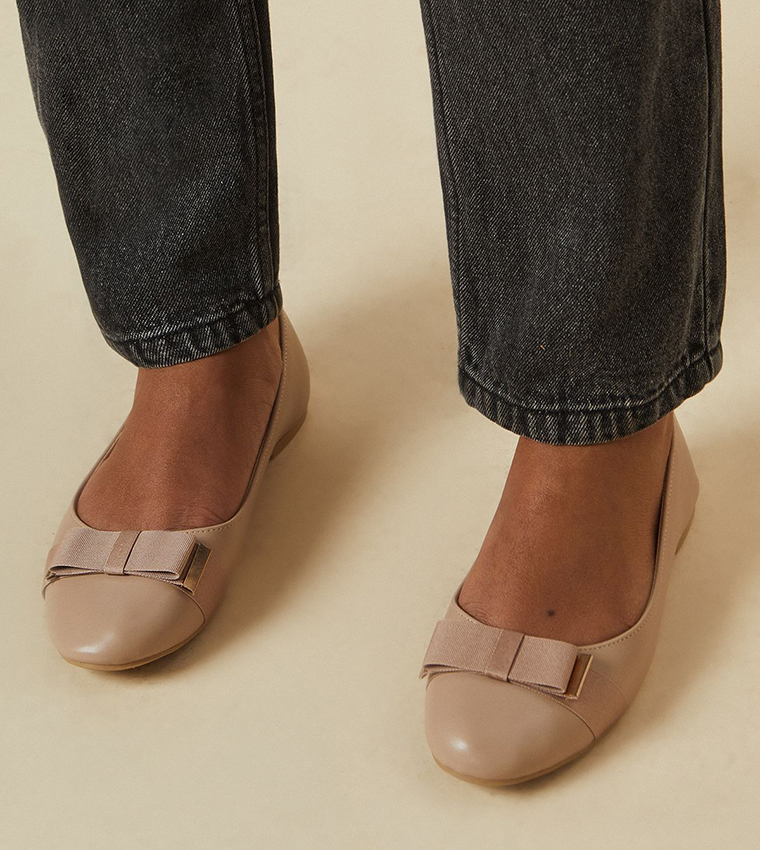 Violet Comfort Bow Detail Ballerinas