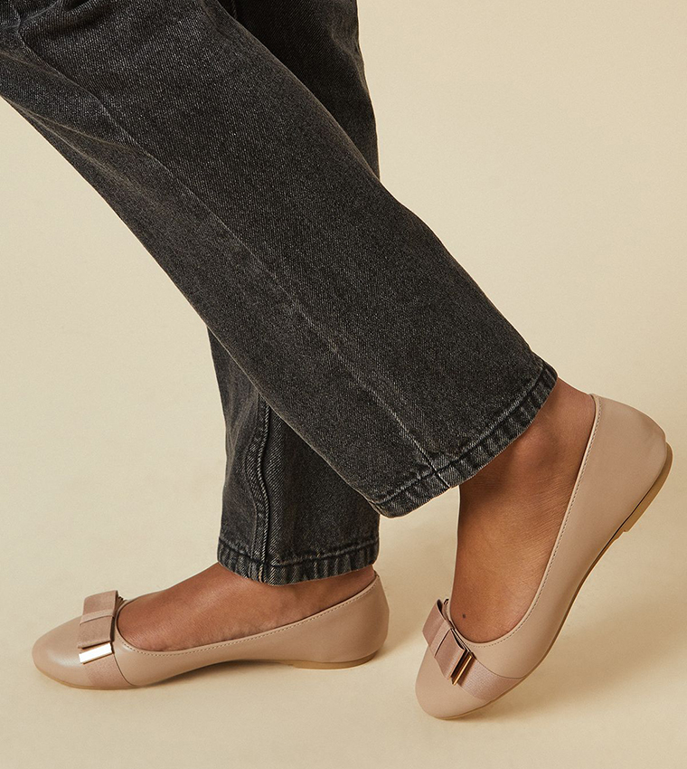 Violet Comfort Bow Detail Ballerinas