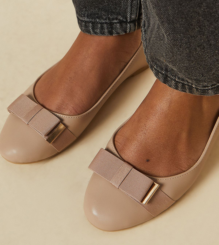 Violet Comfort Bow Detail Ballerinas