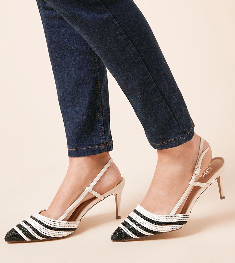 Delight Faux Leather Two Tone Slingback Pumps