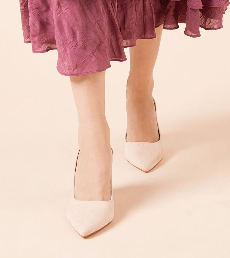 Ellens Pointed High Block Heel Slingback Pumps