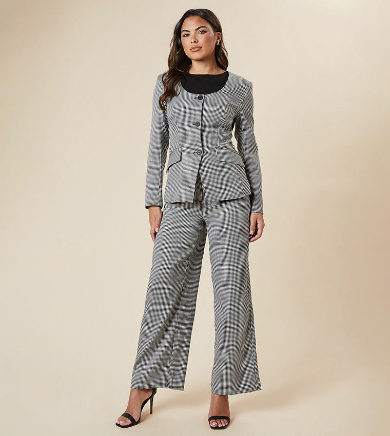 High Waist Wide Leg Formal Trousers