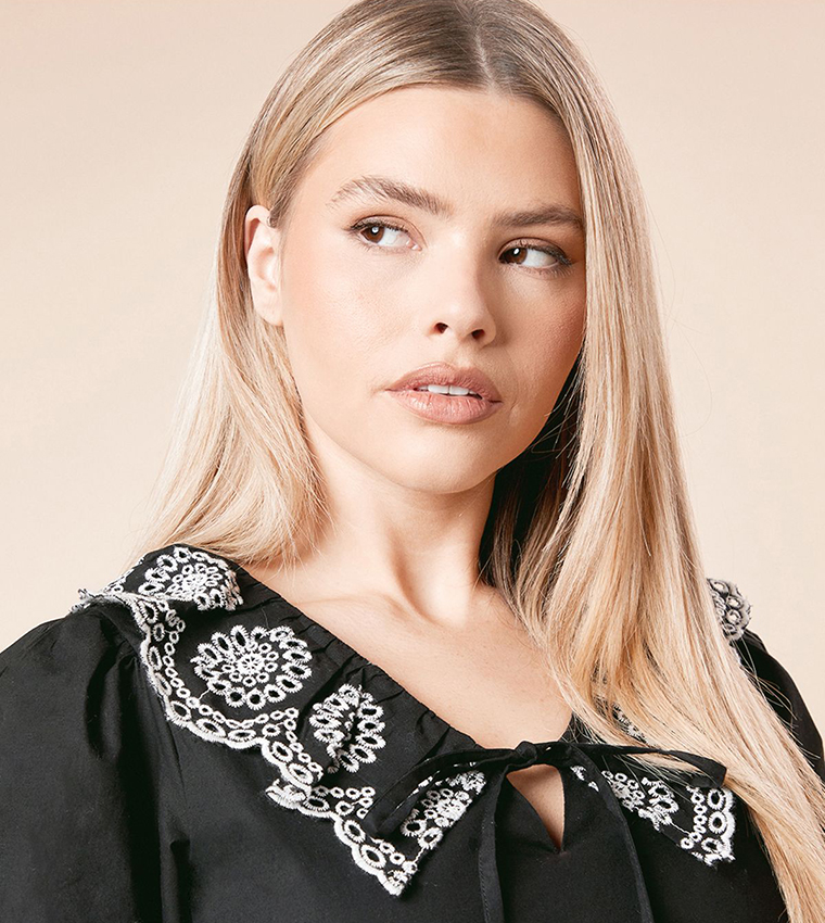 Embroidered Tiered Midi Dress