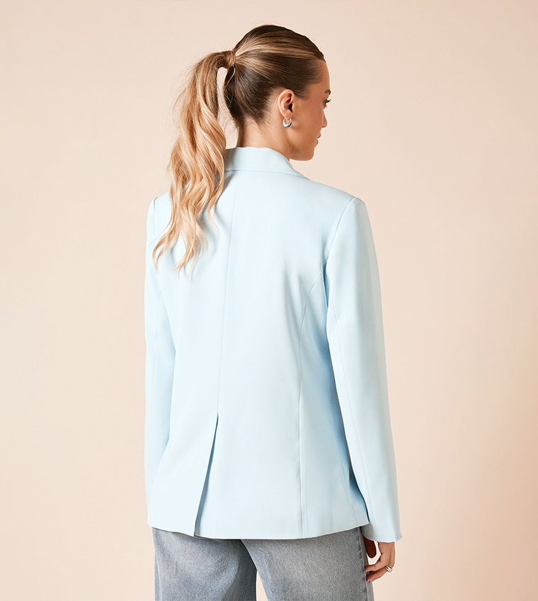 Seam Front Detail Long Sleeves Blazer