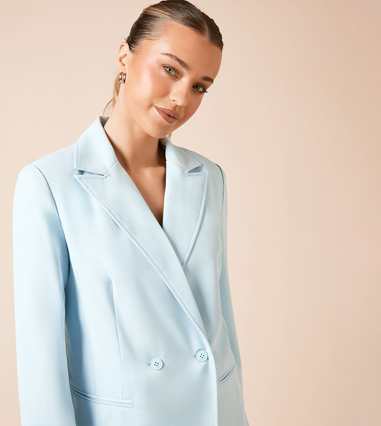 Seam Front Detail Long Sleeves Blazer