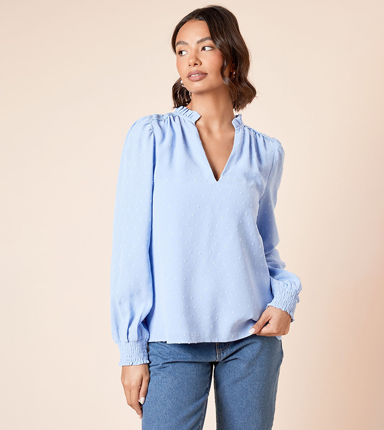 Long Sleeves Dobby Top