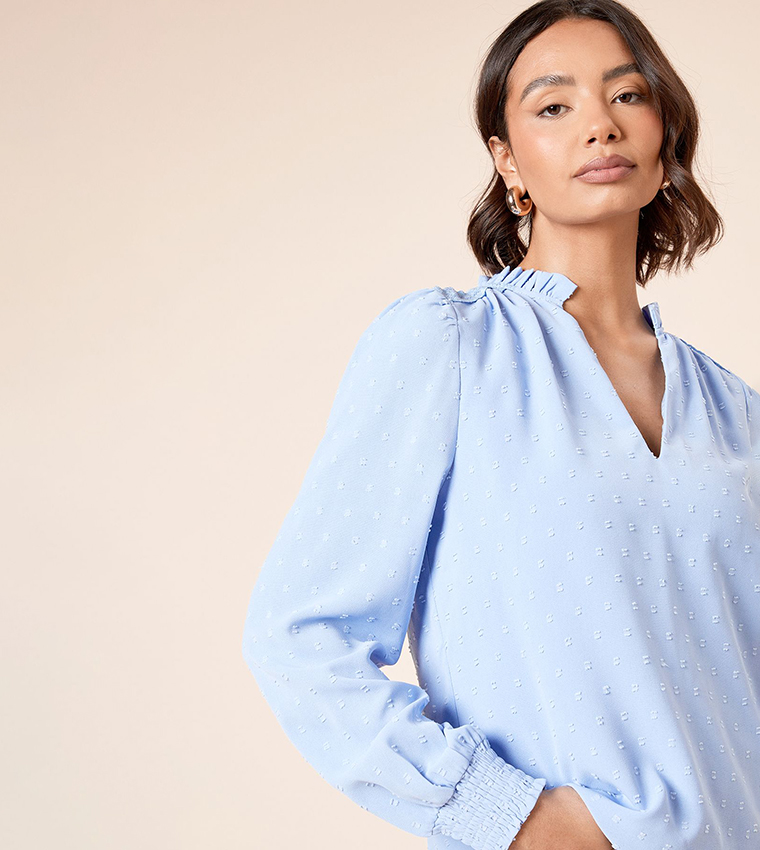 Long Sleeves Dobby Top