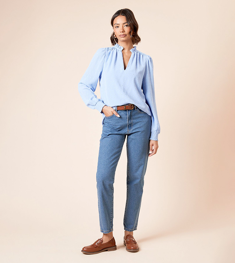 Long Sleeves Dobby Top
