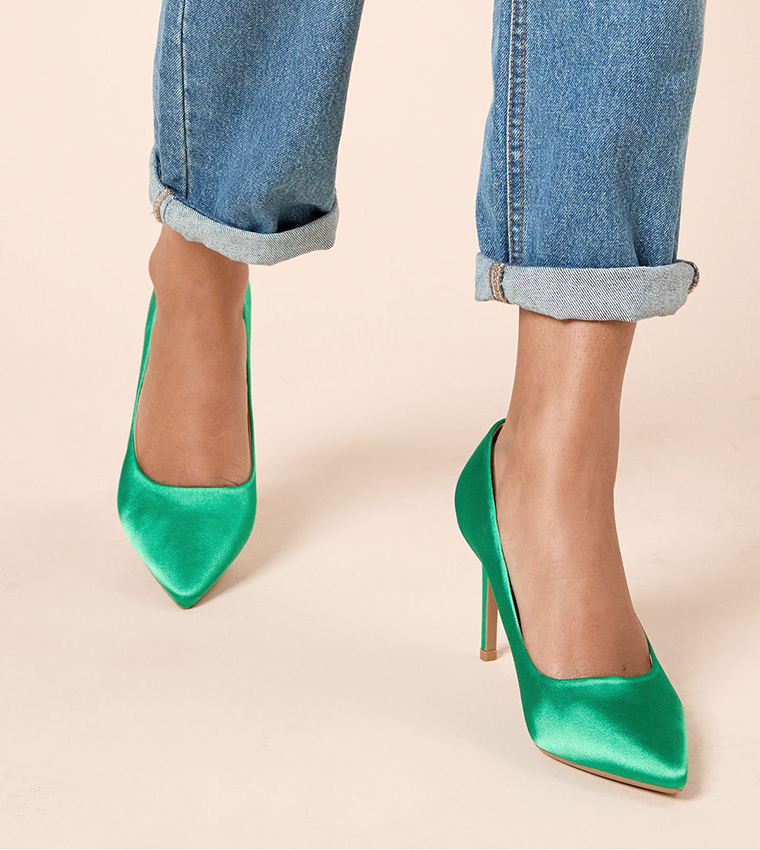 Dash Satin Pointed Toe Heel Pumps