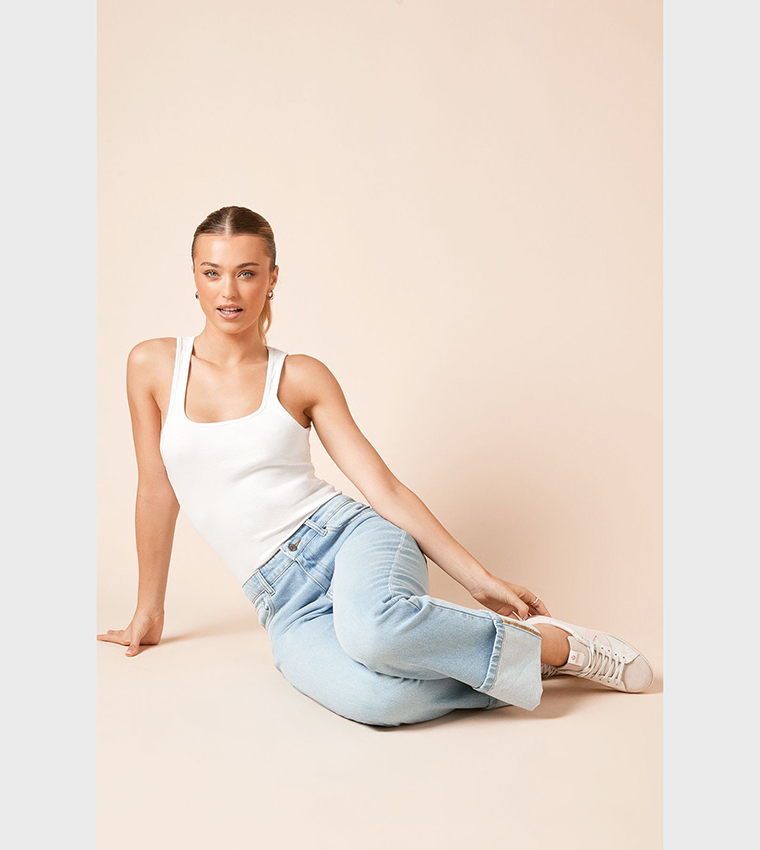 Washed High Waist Wide Leg Jeans