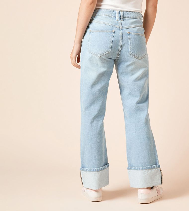 Washed High Waist Wide Leg Jeans