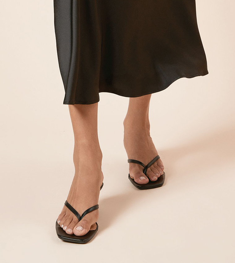 Catriona Faux Leather Kitten Heel Sandals