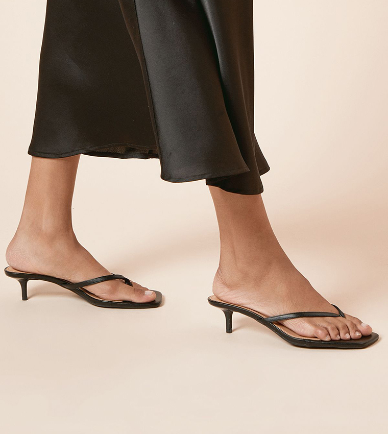 Catriona Faux Leather Kitten Heel Sandals