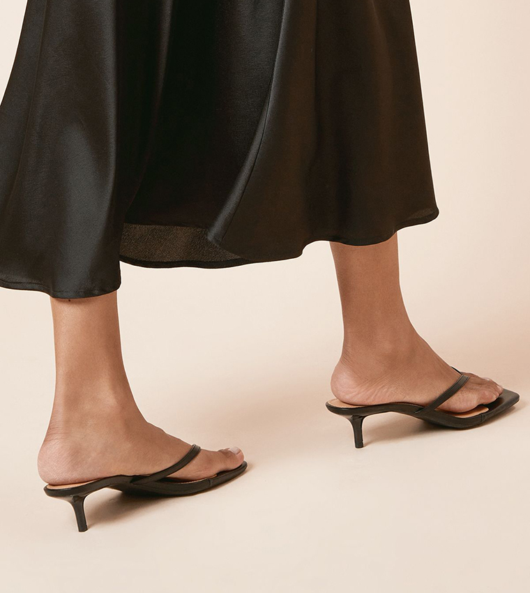 Catriona Faux Leather Kitten Heel Sandals