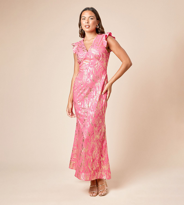 strapless open back dress TINA FLORAL SCROLL PRINT SHIMMER YORYU | 25492-G20DP main image 1