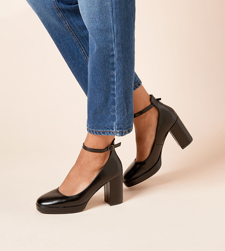 Vanessa Faux Leather Ankle Loop Pumps