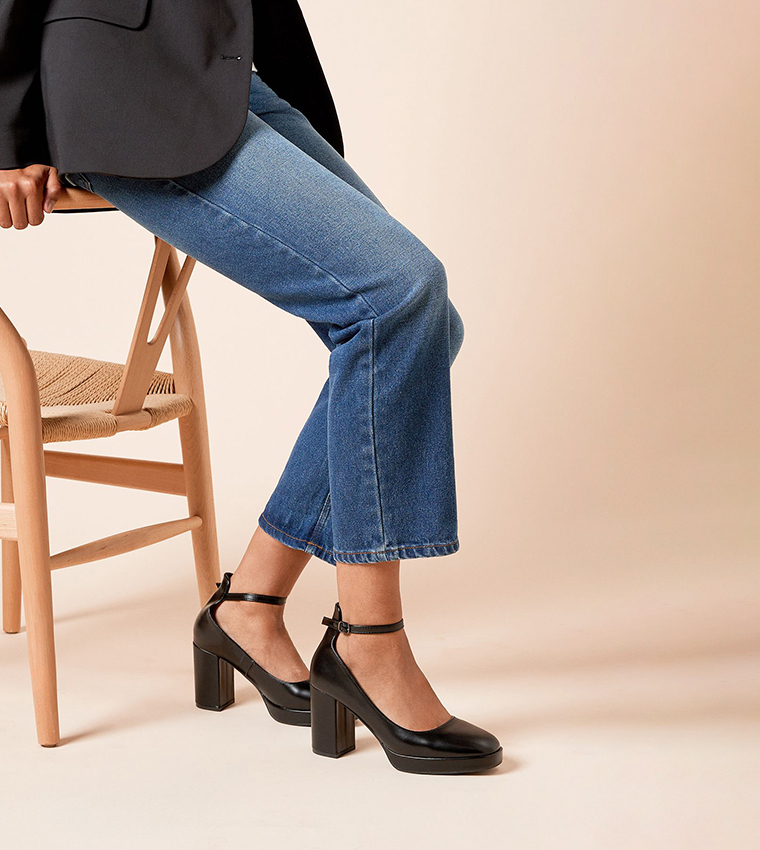 Vanessa Faux Leather Ankle Loop Pumps