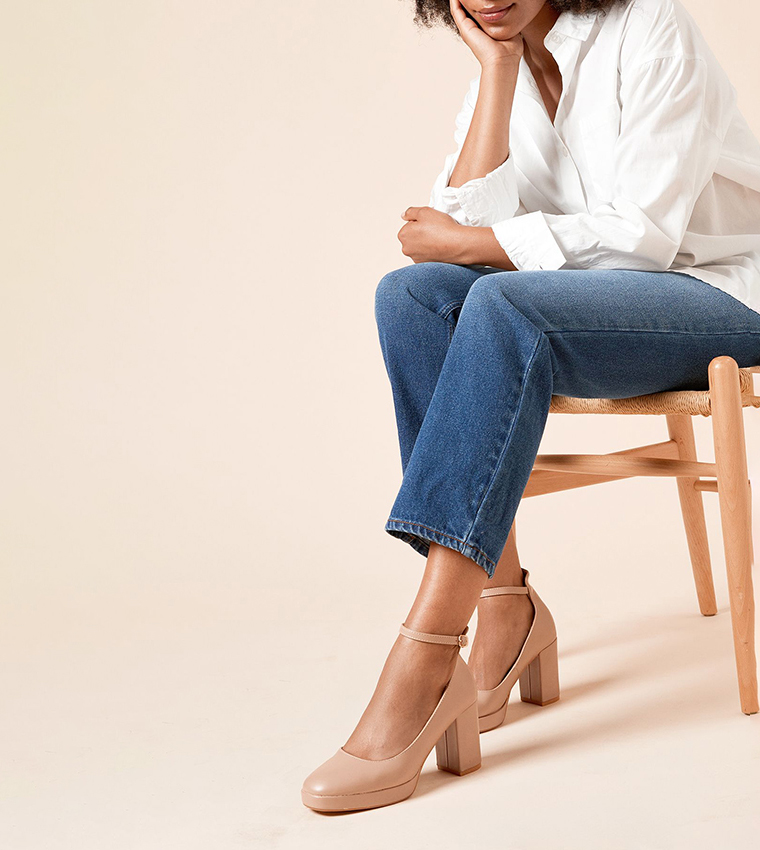 Vanessa Faux Leather Ankle Loop Pumps