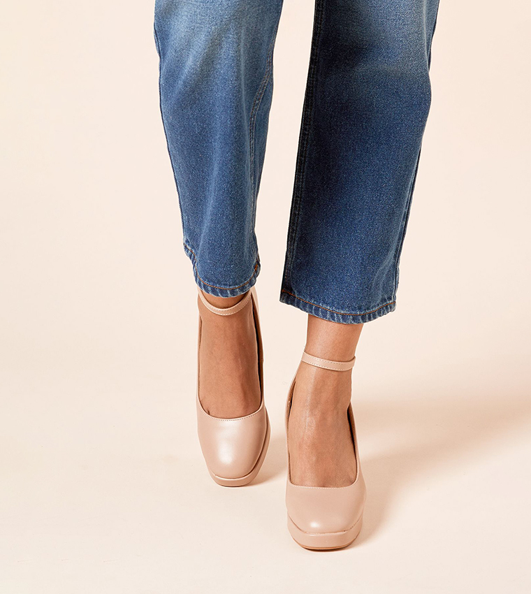Vanessa Faux Leather Ankle Loop Pumps