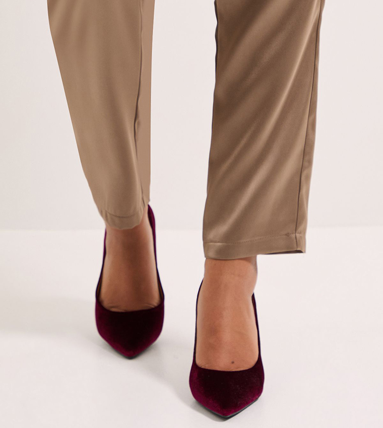 Wide Fit Dash Velvet Stiletto Heel Pumps