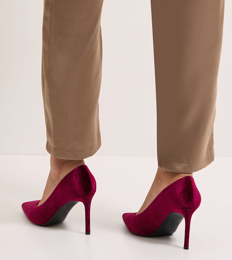 Wide Fit Dash Velvet Stiletto Heel Pumps