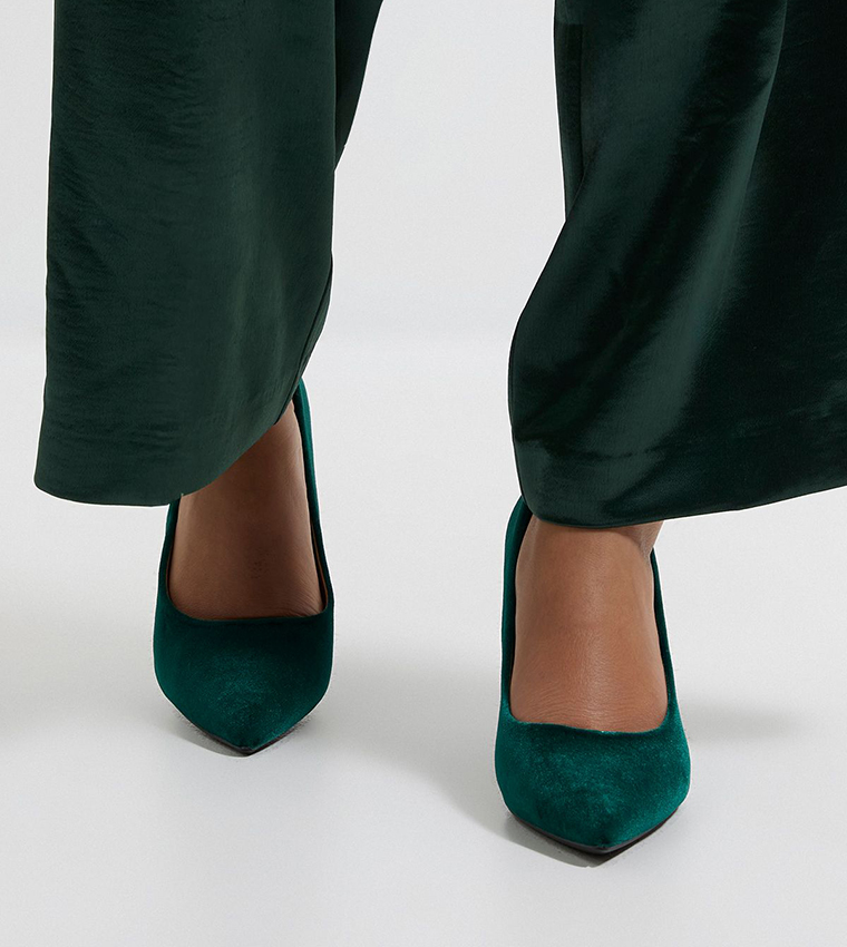 Wide Fit Dash Velvet Stiletto Heel Pumps