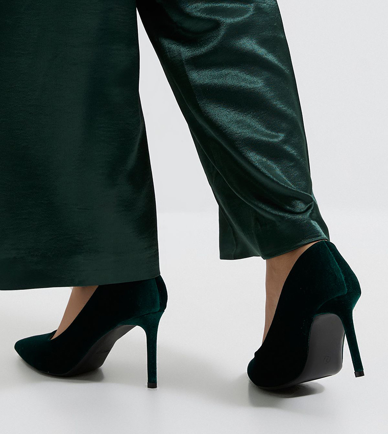 Wide Fit Dash Velvet Stiletto Heel Pumps