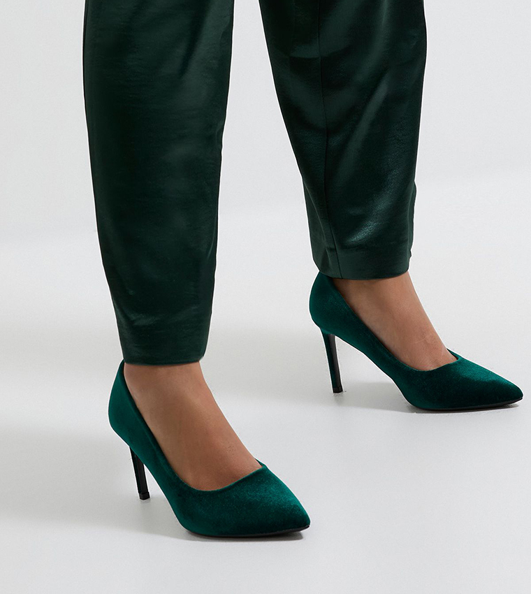 Wide Fit Dash Velvet Stiletto Heel Pumps