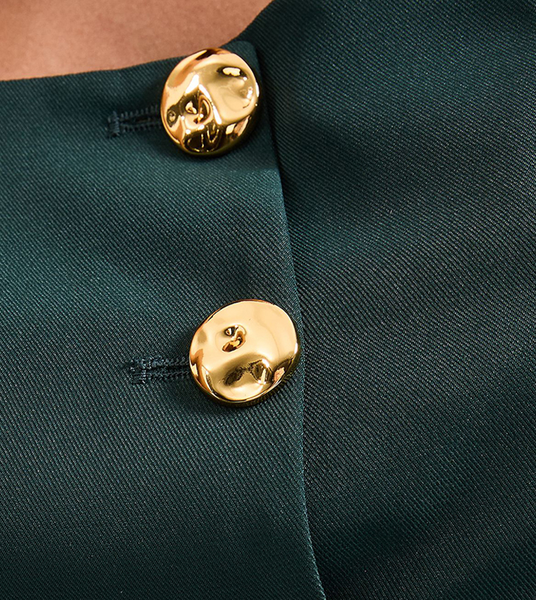 Button Detail Longline Waistcoat