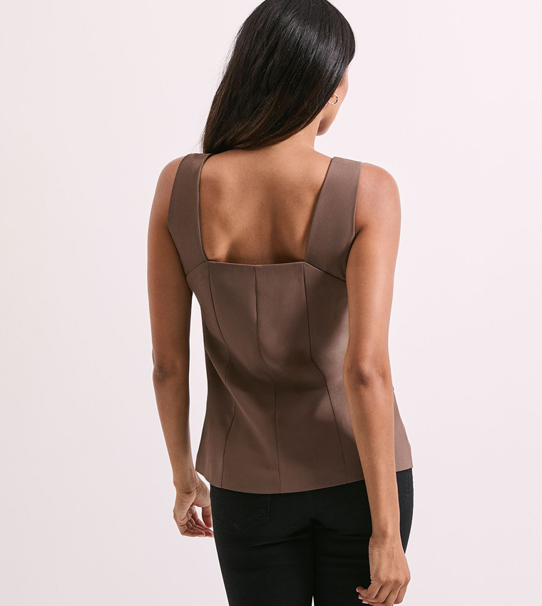 Button Detail Longline Waistcoat