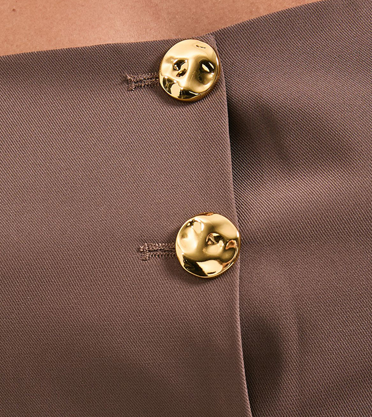 Button Detail Longline Waistcoat